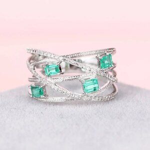 🎊Fashion Cross Multi Layer Romantic Gems Zircon Rings for Women, EVGG1300